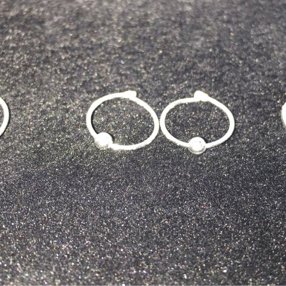 Sterling Silver Beaded Hoop Earrings Set of 3. NWT - Picture 6 of 12